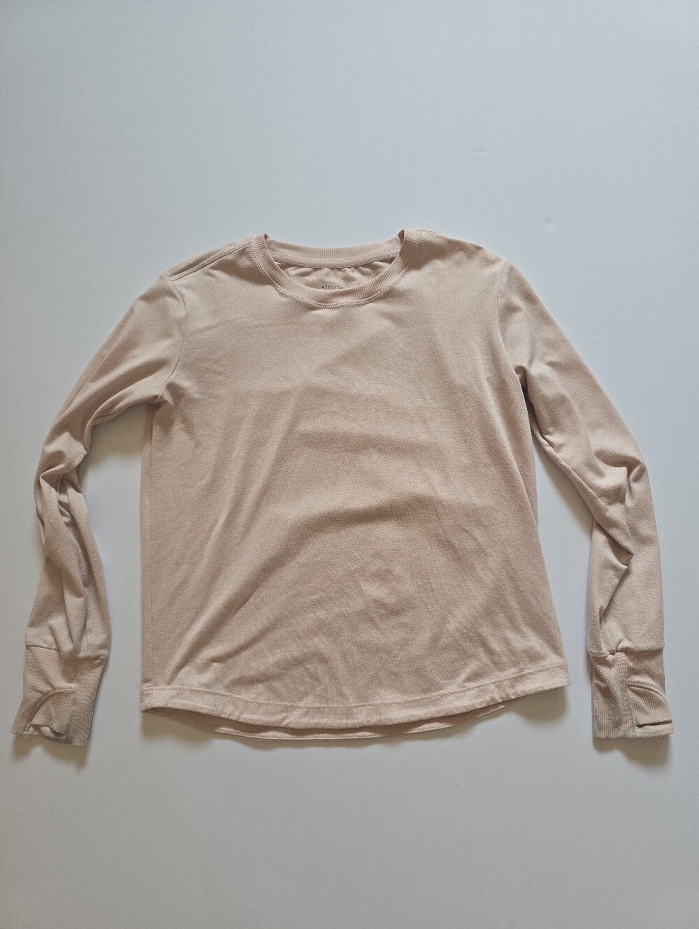 Athleta Girl pink uptempo long-sleeve performance top Sz 8/10
